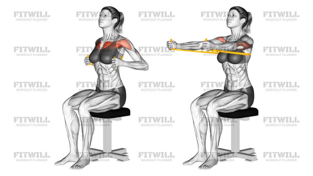 How To Do Resistance Band Seated Chest Press Techniques Benefits Tips And Tricks Fitwill 8074