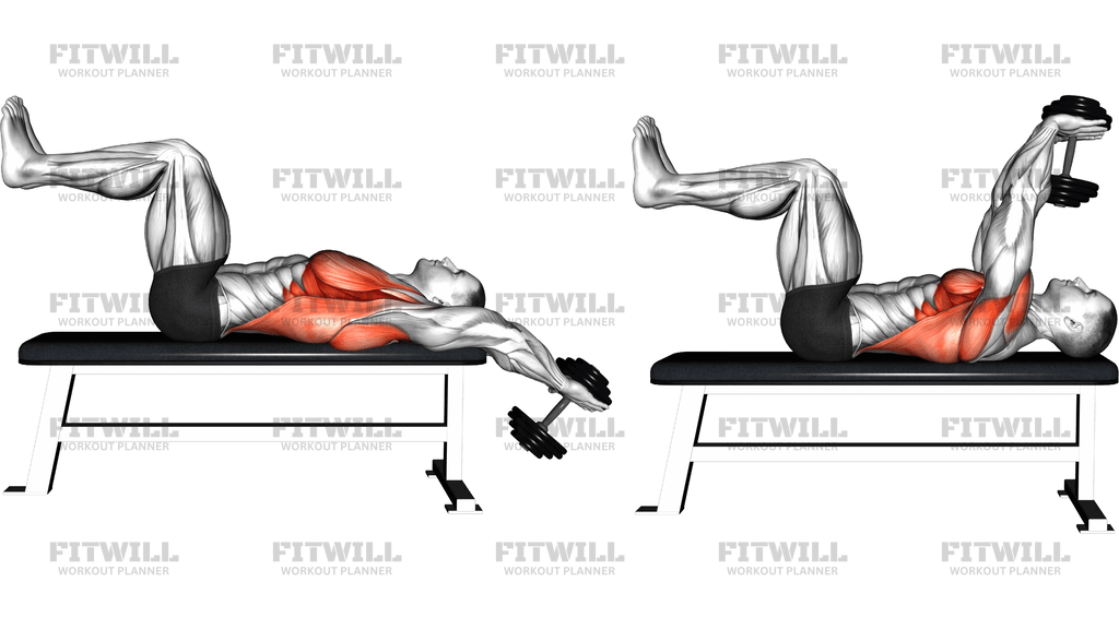 Dumbbell Straight Arm Pullover Knees At 90 Degrees