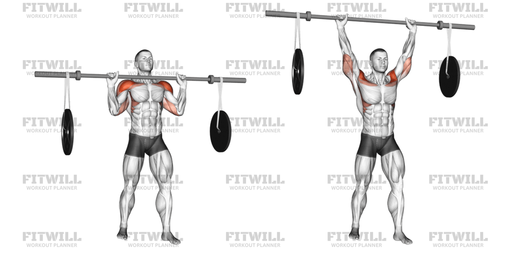 Barbell Military Press with Hanging Band Technique Exercise Guide Techniques Benefits How to Muscles Worked Tips Tricks Fitwill