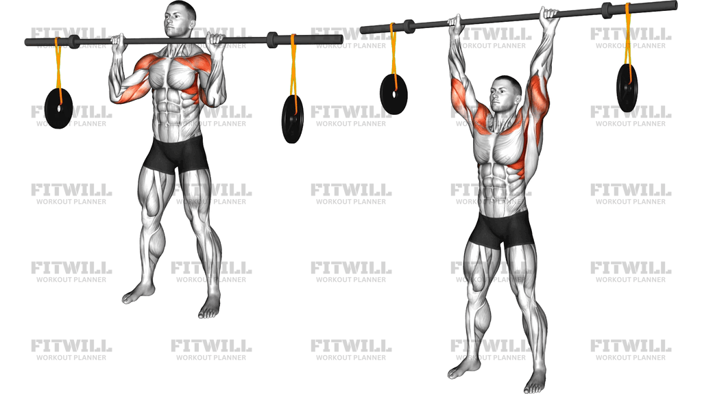Barbell Military Press With Hanging Band Technique