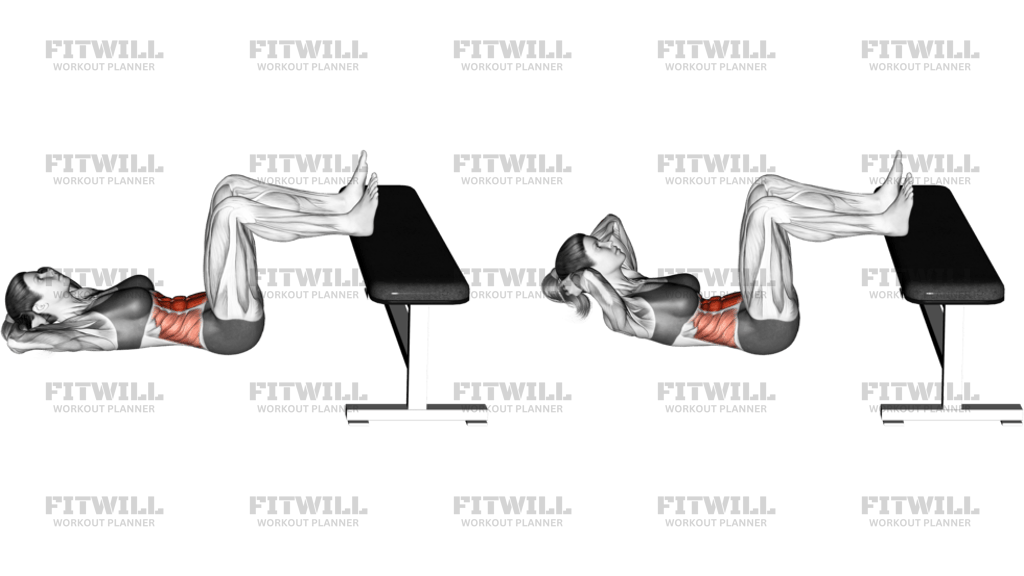 Floor Crunch Feet On Bench