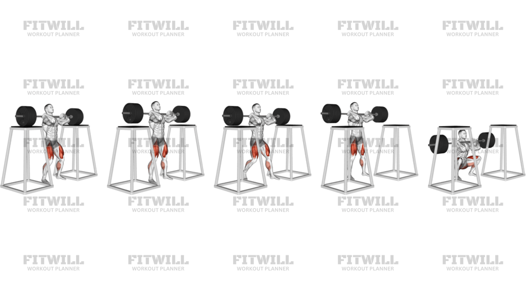 Barbell Front Squat From Blocks