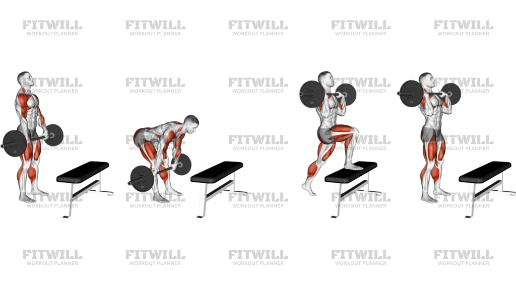 Barbell Complex Stiff Leg Deadlift Clean Step