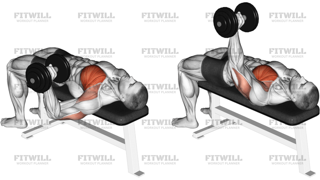 Dumbbell One-Arm Wide-Grip Bench Press