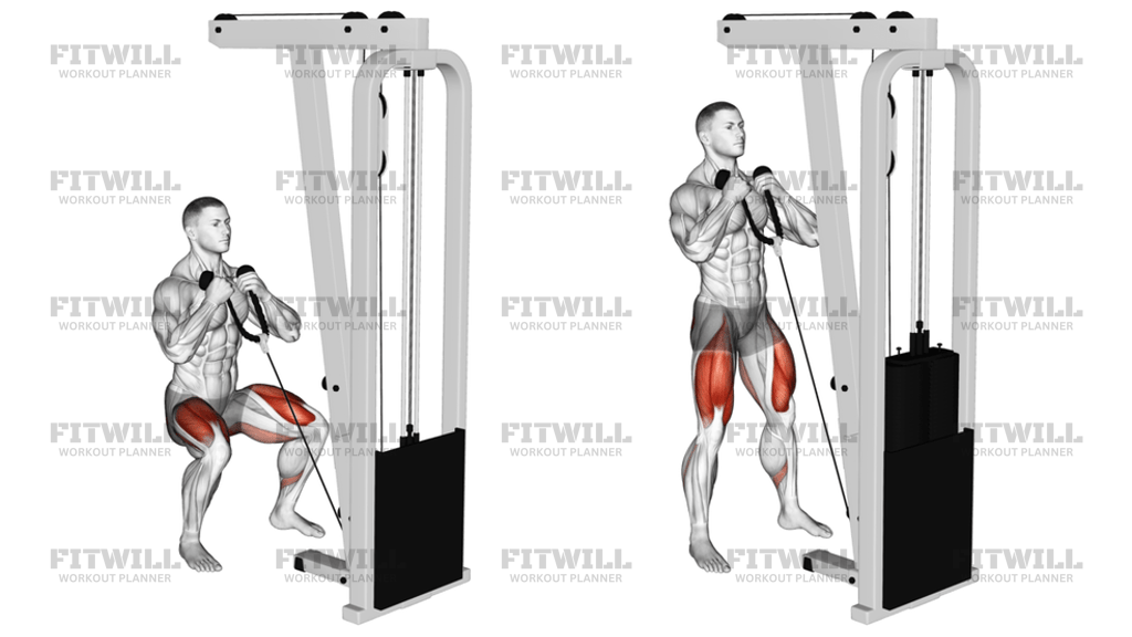 Cable Rope Front Squat