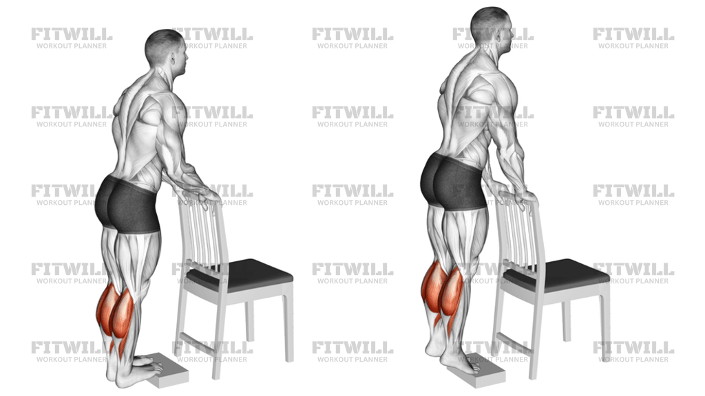 Deficit Calf Raise With Chair Supported