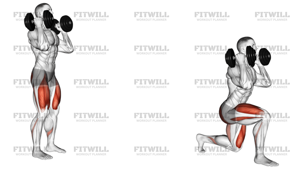 Dumbbell Front Rack Lunge