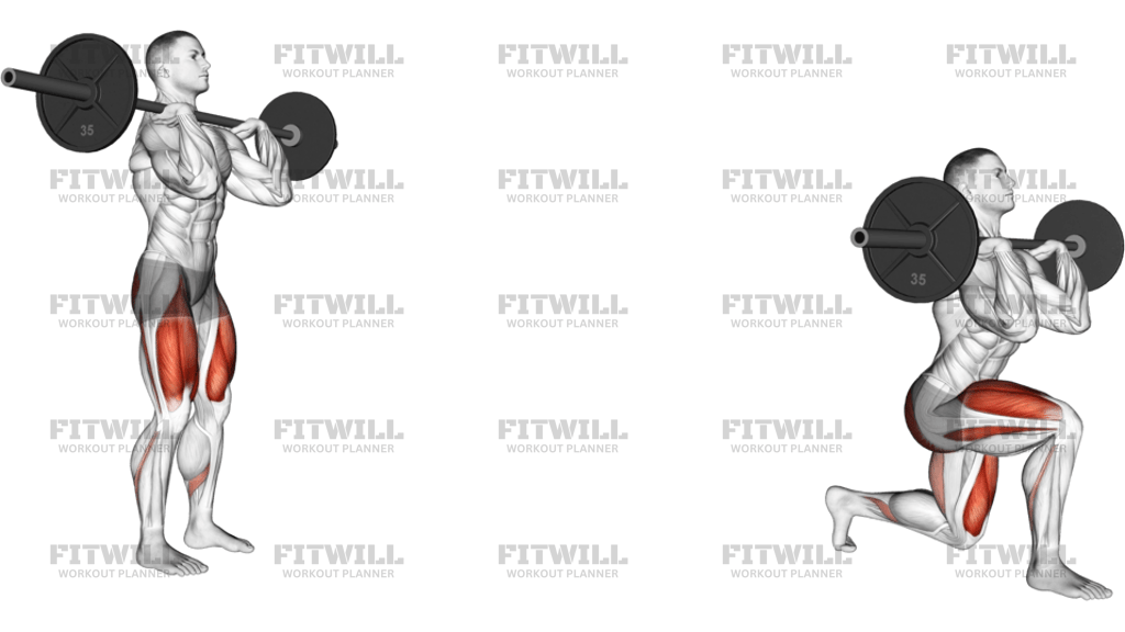 Barbell Front Rack Lunge