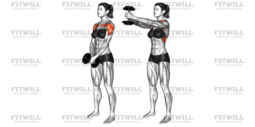 Dumbbell Front Raise Version 2: Exercise Guide, Techniques, Benefits ...