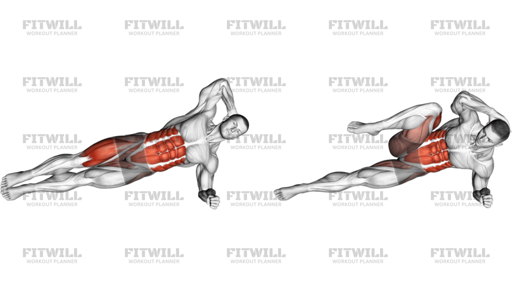 Elbow To Knee Side Plank Crunches