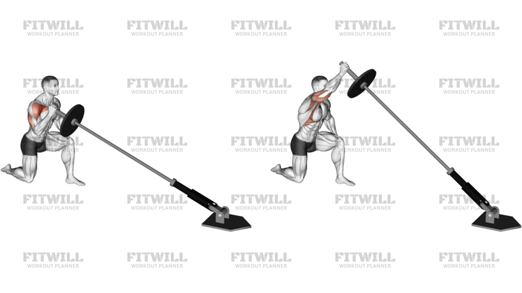 Landmine Kneeling One-Arm Shoulder Press