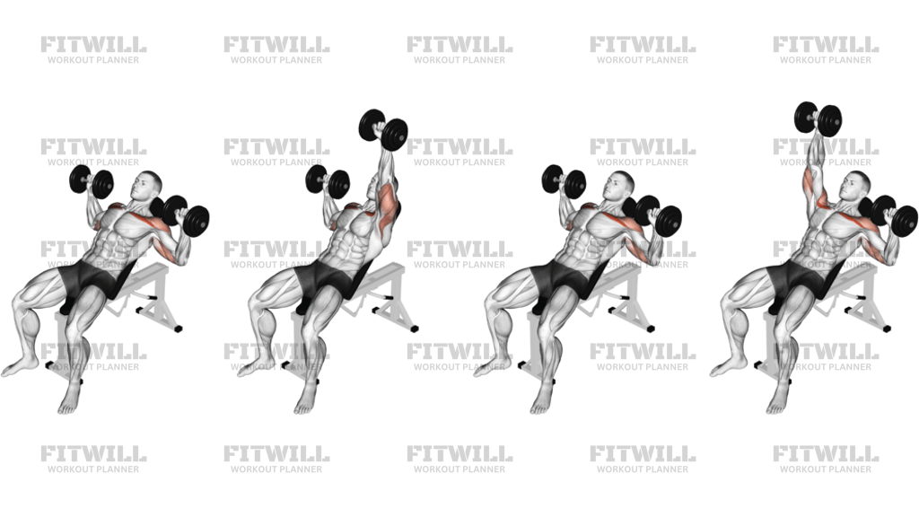 Dumbbell Incline Alternate Press