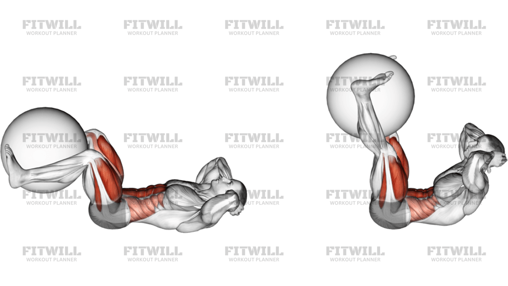 Leg Extension Crunch With Stability Ball