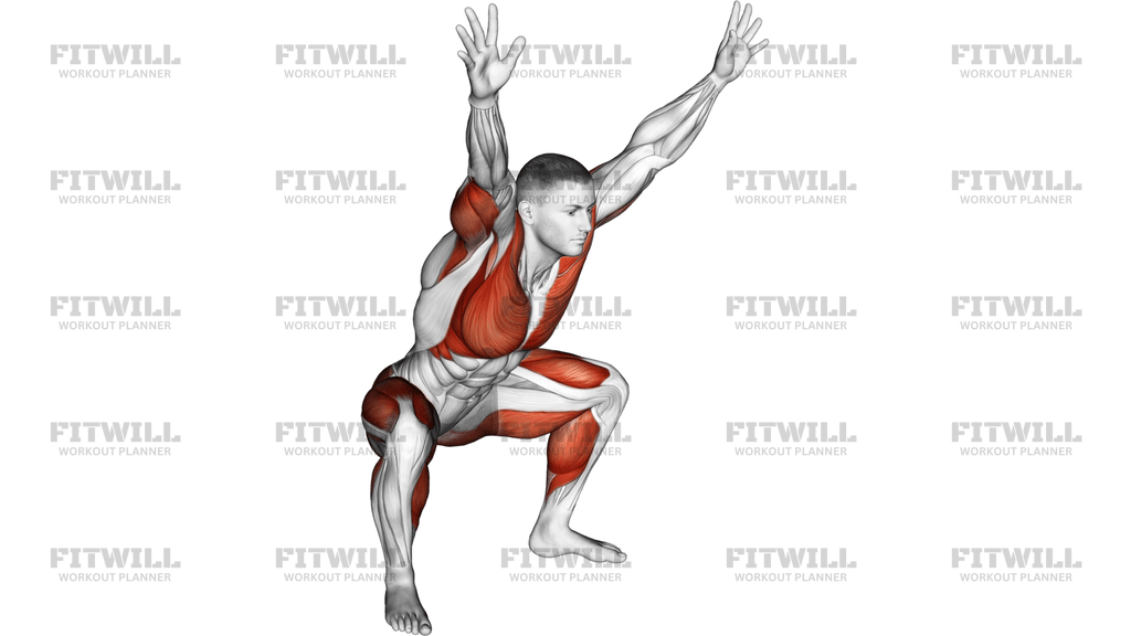 Sitting Sumo With Arms-Up Mobility Stretch
