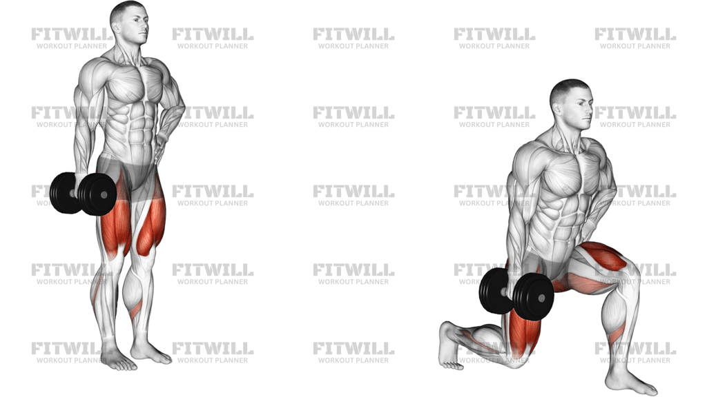 Dumbbell Contralateral Forward Lunge