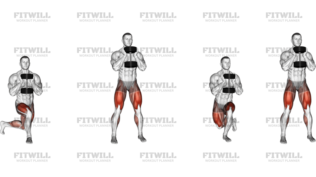 Dumbbell Gobelt Curtsey Lunge