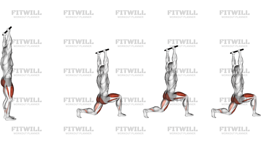 Forward Pulse Lunge With Hands Overhead