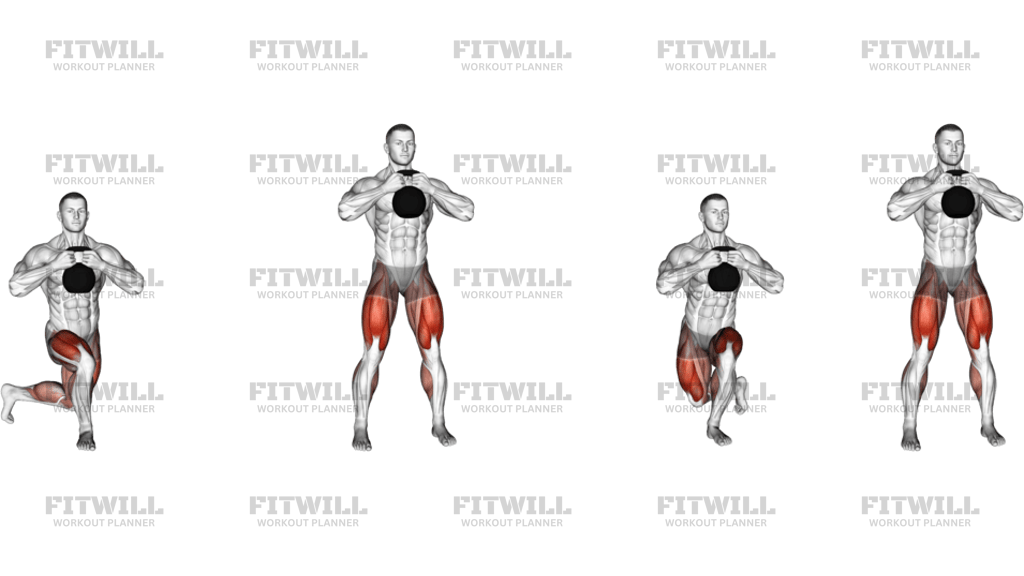 Kettlebell Gobelt Curtsey Lunge