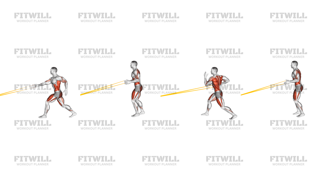 Resistance Band Split Jump With Single-Arm Row