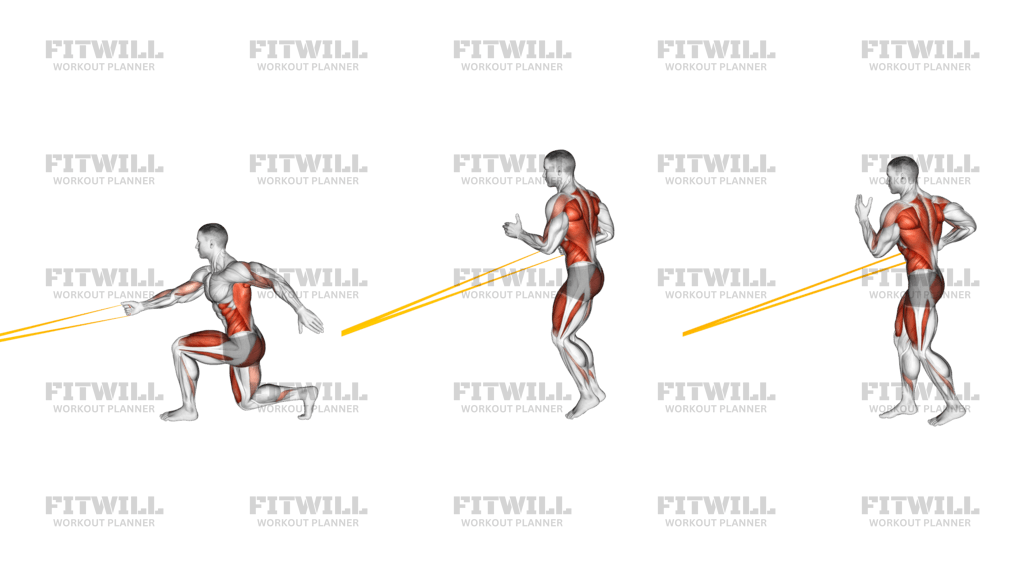 Resistance Band Jump Lunge With Single-Arm Row