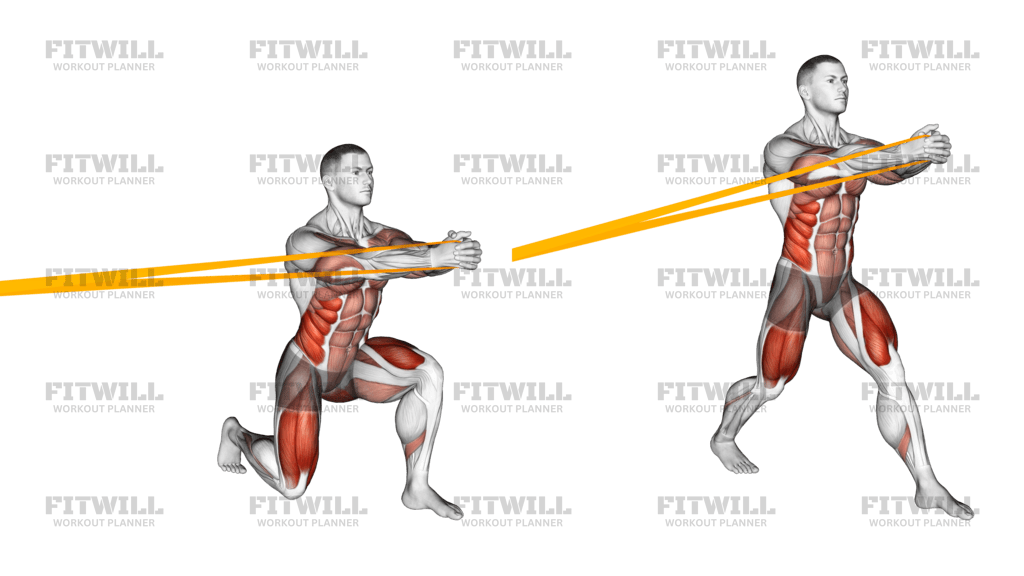 Resistance Band Split Squat With Horizontal Pallof Hold