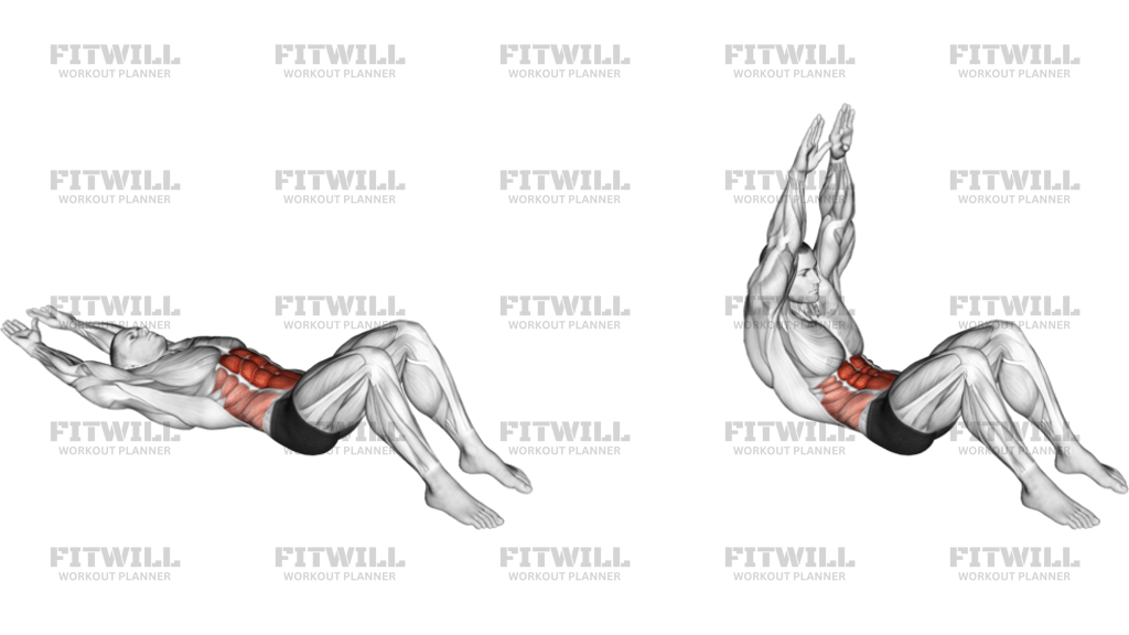 Straight Arm Bent Knee Crunch