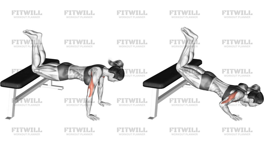 Kneeling Decline Push-Up