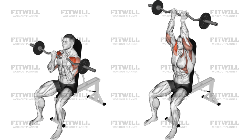 EZ-Bar Seated Close-Grip Shoulder Press