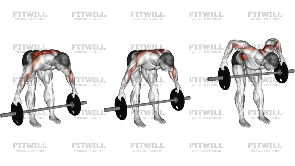 Barbell Bent-Over Wide Row Plus