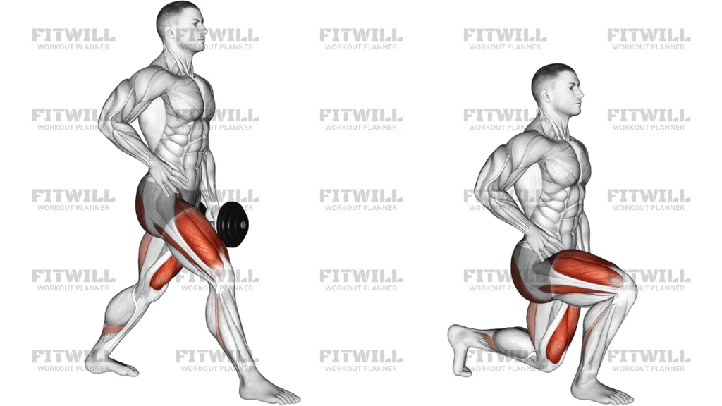 Atsiklaupimas Su Hanteliu Toje Pačioje Pusėje (Ipsilateral Split Squat)