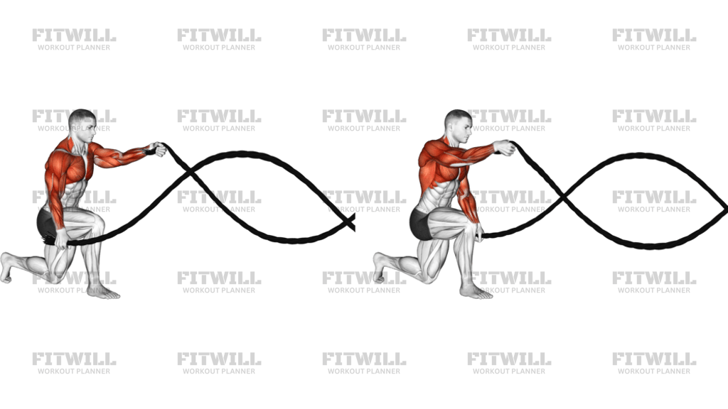 Battling Ropes Half Kneeling