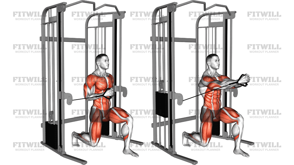 Cable Split Stance Horizontal Pallof Press