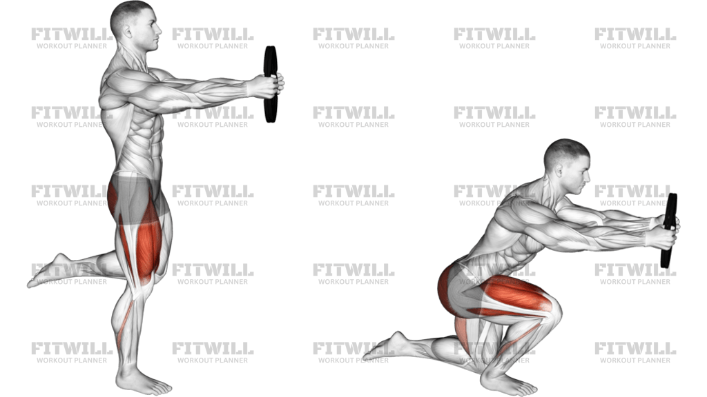 Weighted Counterbalanced Skater Squat