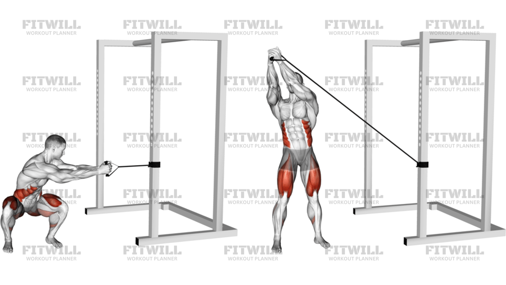 Band Squat Twist