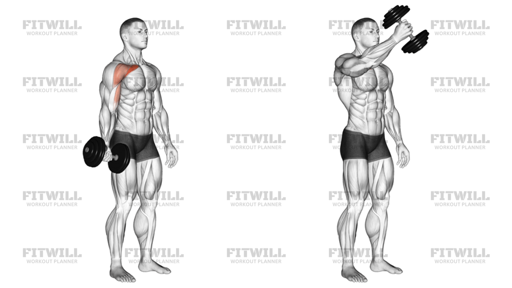 Dumbbell One-Arm Low Fly Left Side