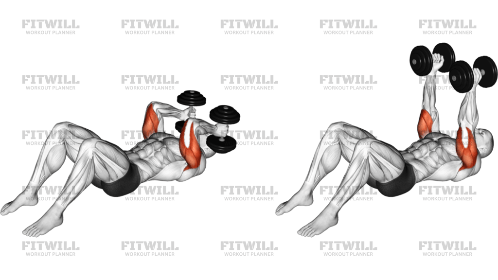 Dumbbell Lying Floor Skull Crusher