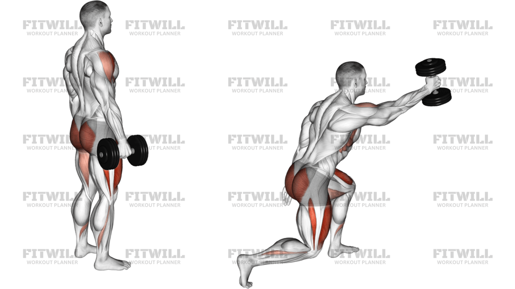 Dumbbell Rear Lunge Front Raise