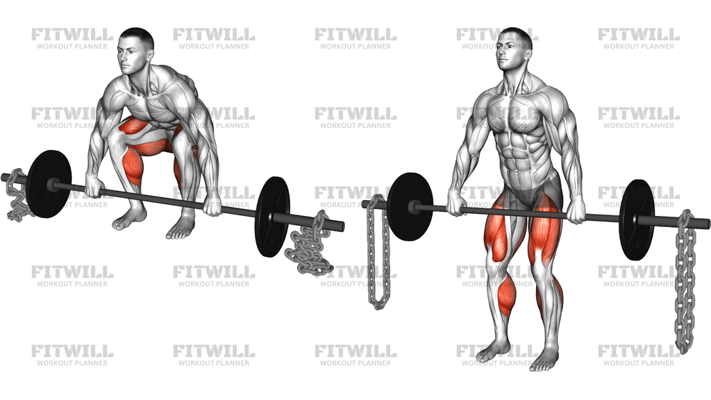 Barbell Deadlift Against Chains