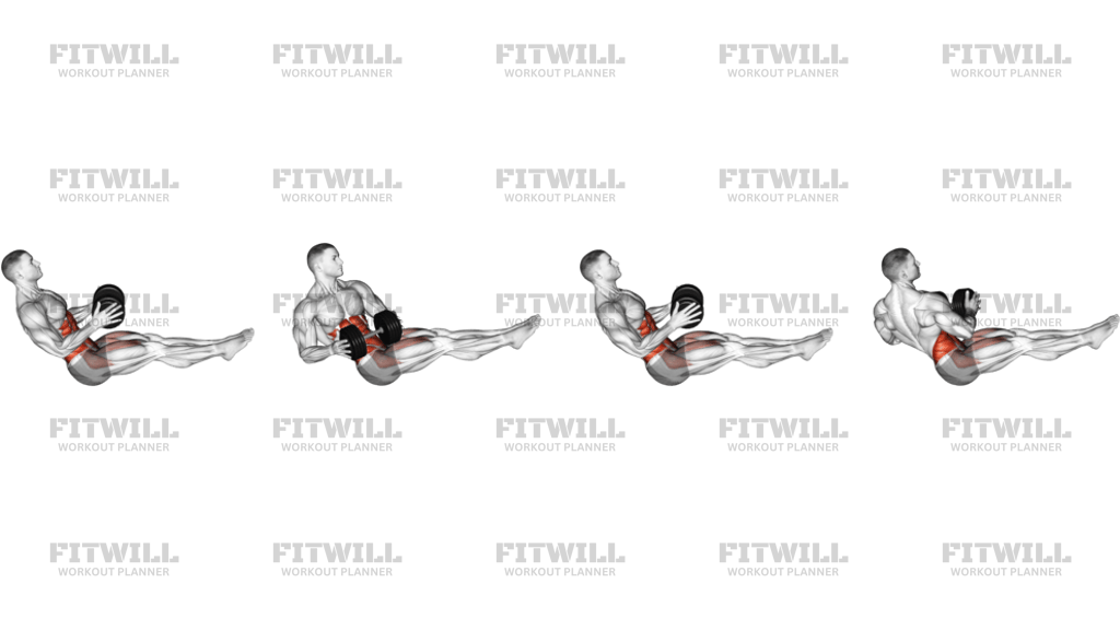 Dumbbell Straight Leg Russian Twist