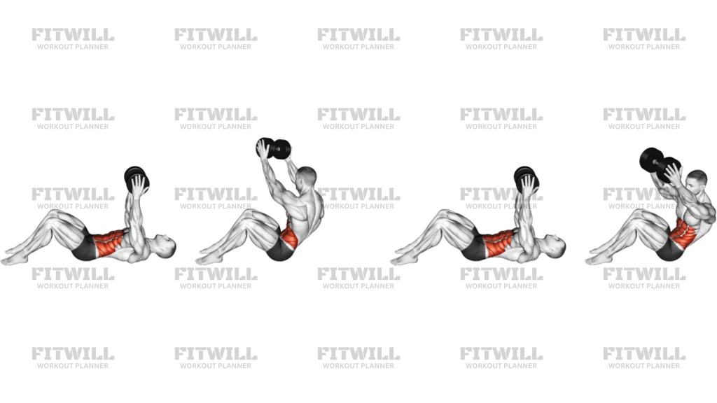 Abdominal Con Giro Con Brazos Rectos Y Mancuerna