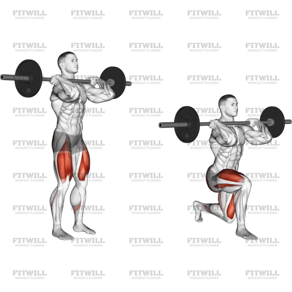Barbell Front Rack Rear Lunge: Exercise Guide, Techniques, Benefits ...