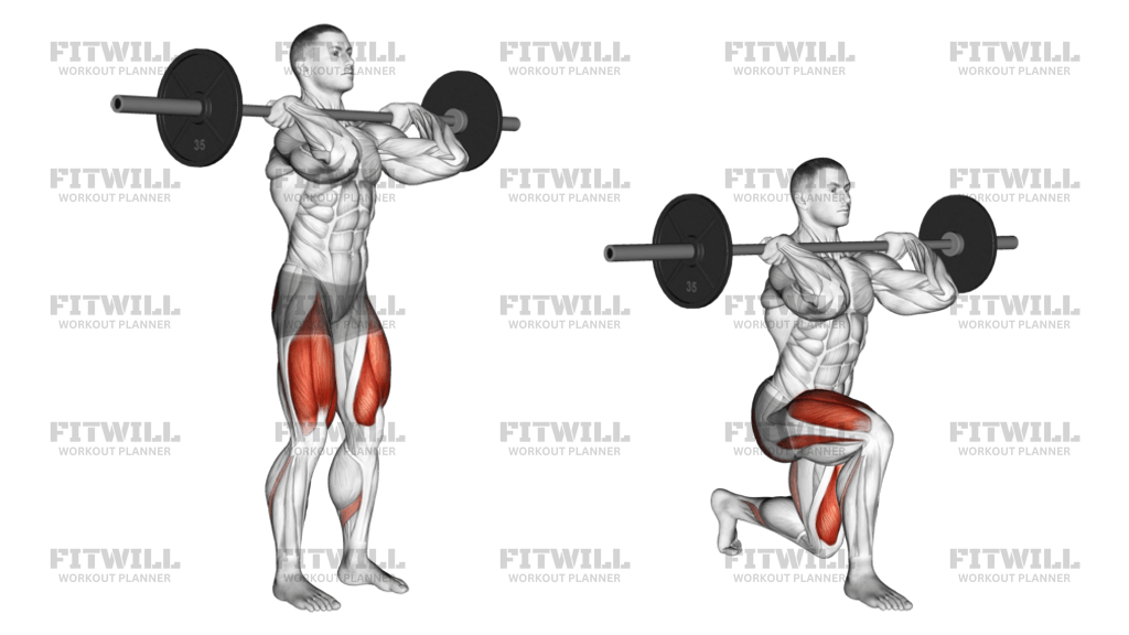 Barbell Front Rack Rear Lunge: Exercise Guide, Techniques, Benefits ...