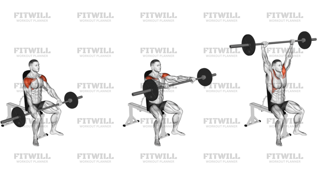 Barbell Seated High Front Raise