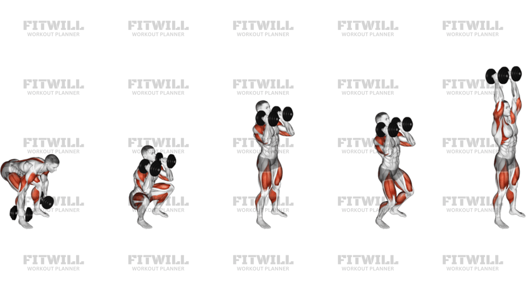 Dumbbell Power Clean And Jerk