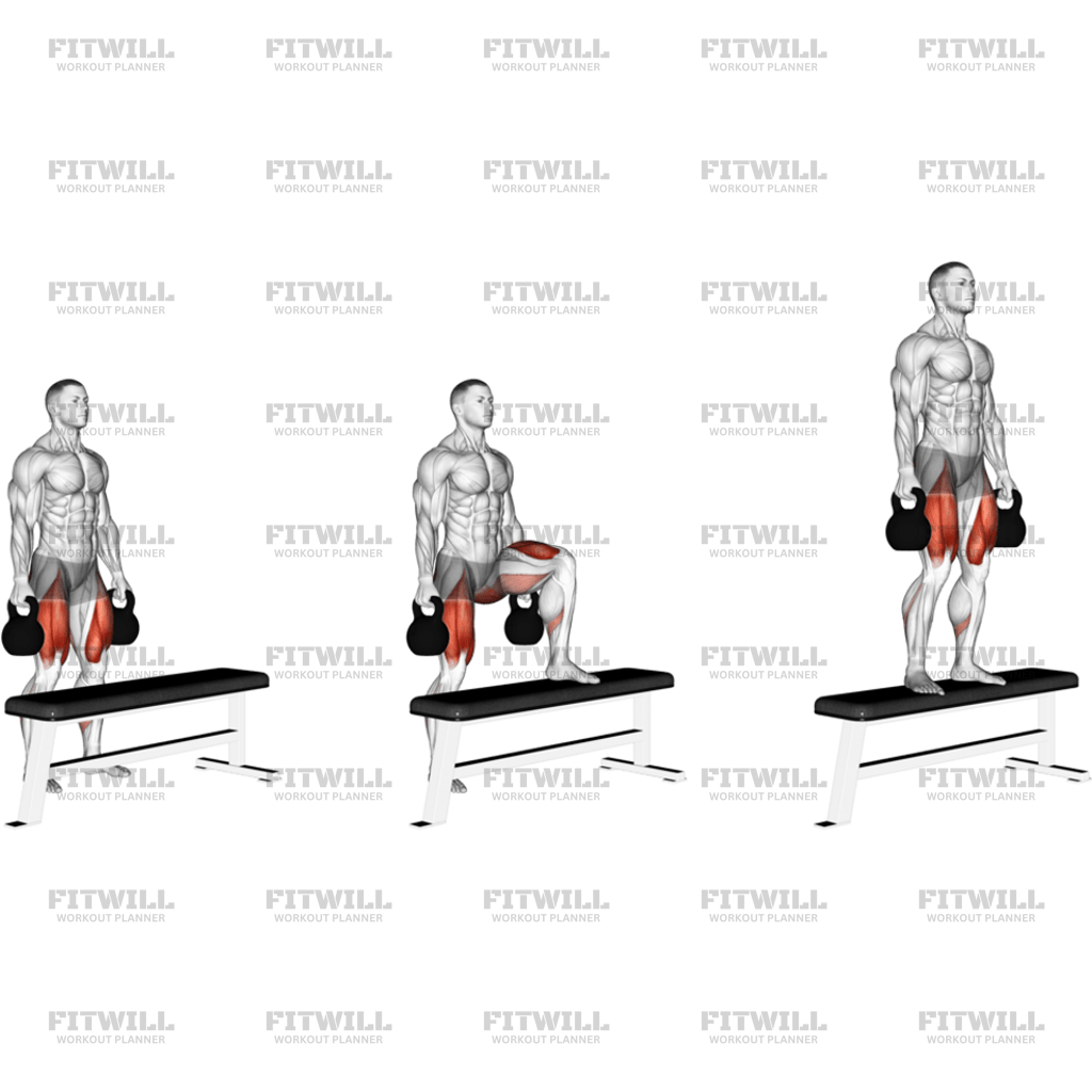 Kettlebell Step-Up Version 2: Exercise Guide, Video, Techniques ...