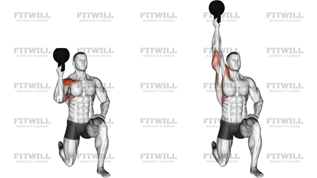 Kettlebell Half Kneeling One-Arm Bottoms-Up Press