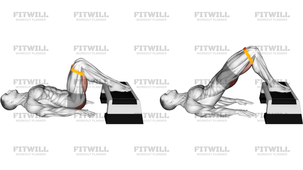 Resistance Band Elevated Glute Bridge
