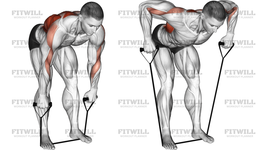 Band Bent-Over Wide-Grip Row