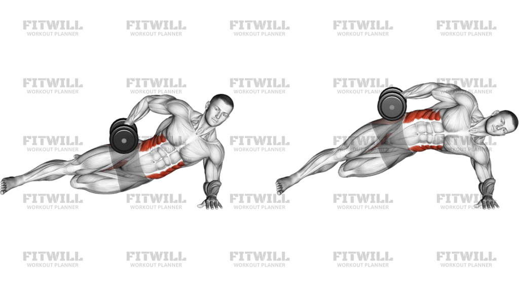 Dumbbell Side Bridge With Bent Leg