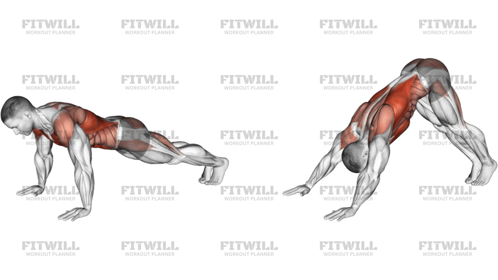 Bodyweight Front Plank To Downward Dog